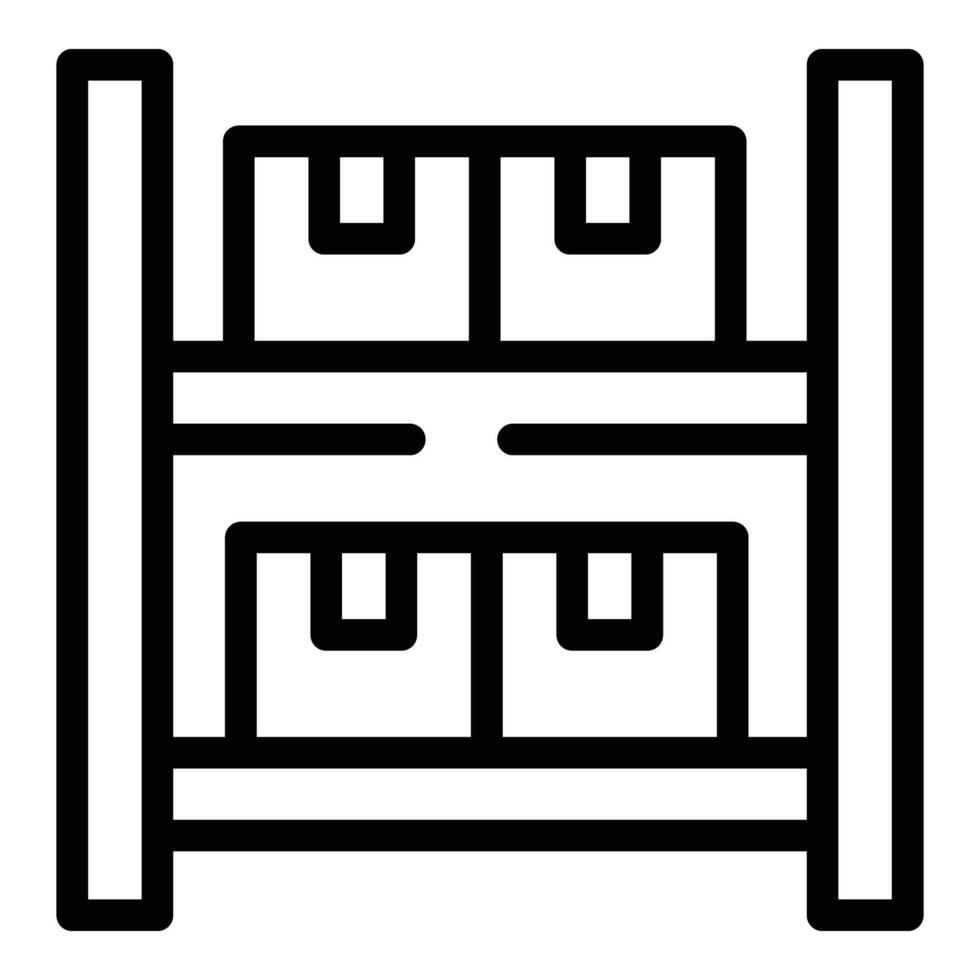 Pallet fork inventory icon outline vector. Package box vector