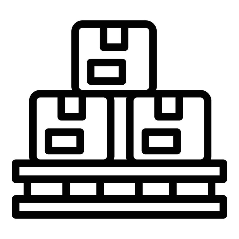 Goods pallet icon outline vector. Container equipment vector