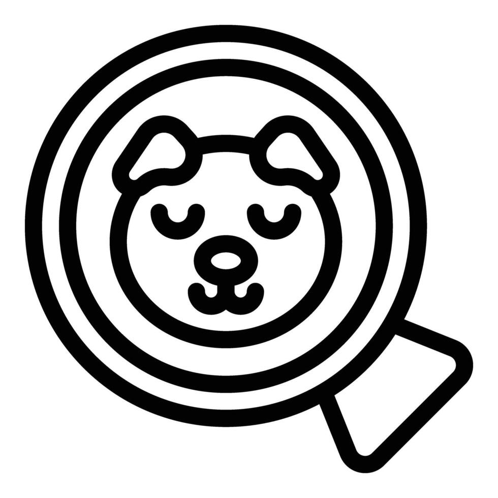 buscar perdido perro icono contorno vector. aplicación mascota rastreador vector