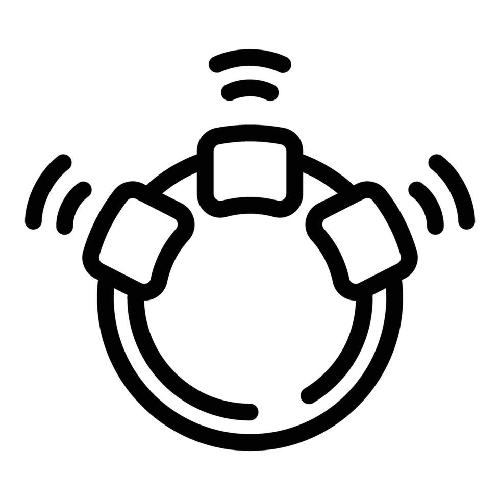 Collar tracking icon outline vector. Animal care finder vector