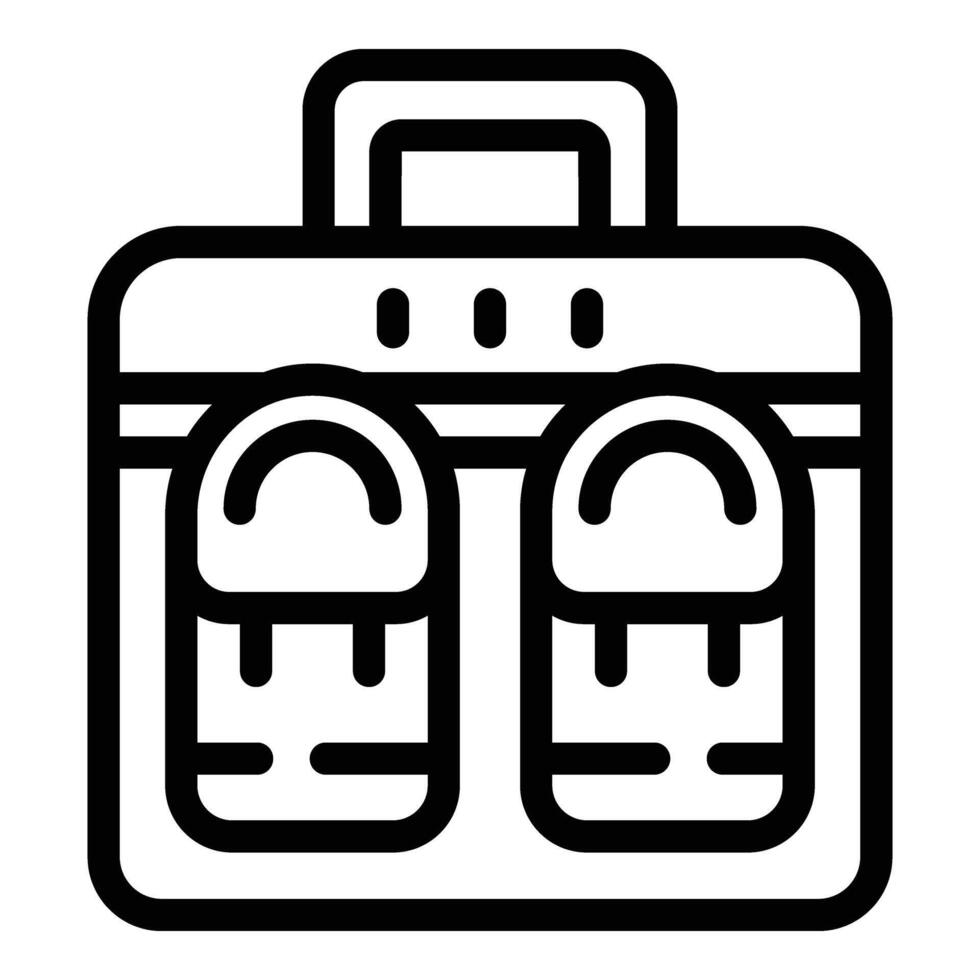 Portable bag icon outline vector. Travel tag suitcase vector