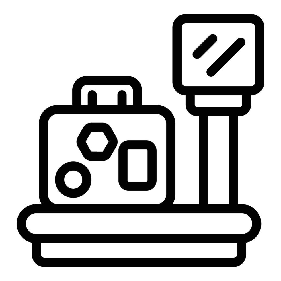 Travel bag scales icon outline vector. Digital monitor vector