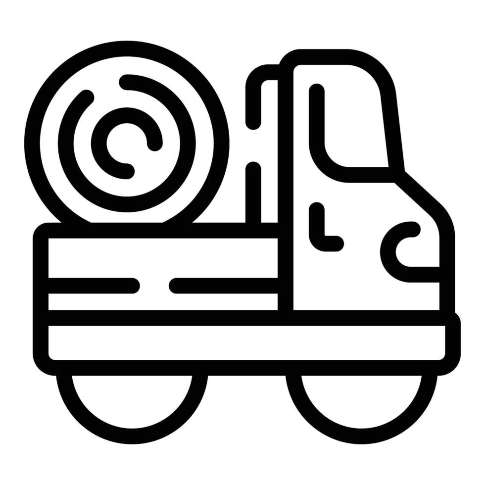 Farm truck icon outline vector. Working on rural field vector