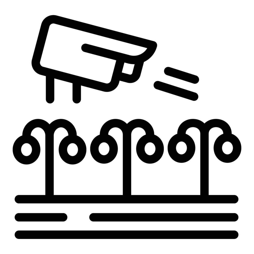 Smart view farming icon outline vector. Grow plant vector