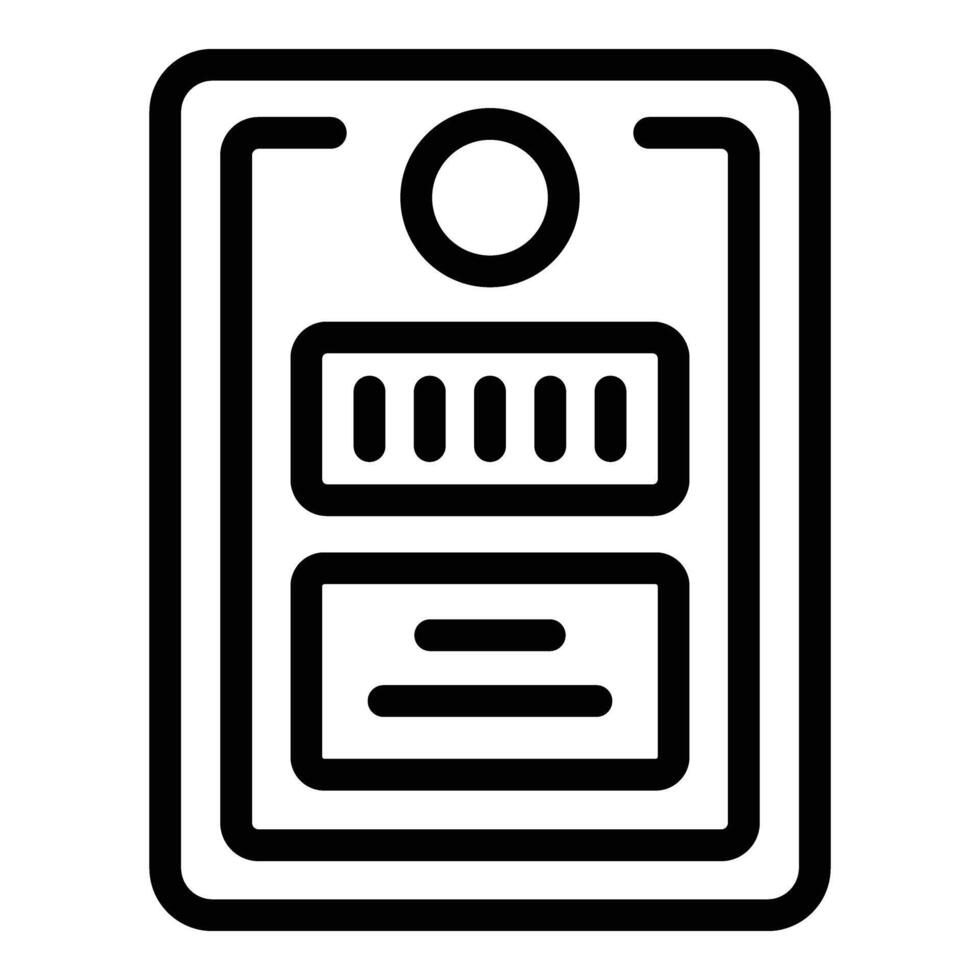 Bag travel paper tag icon outline vector. Suitcase name vector