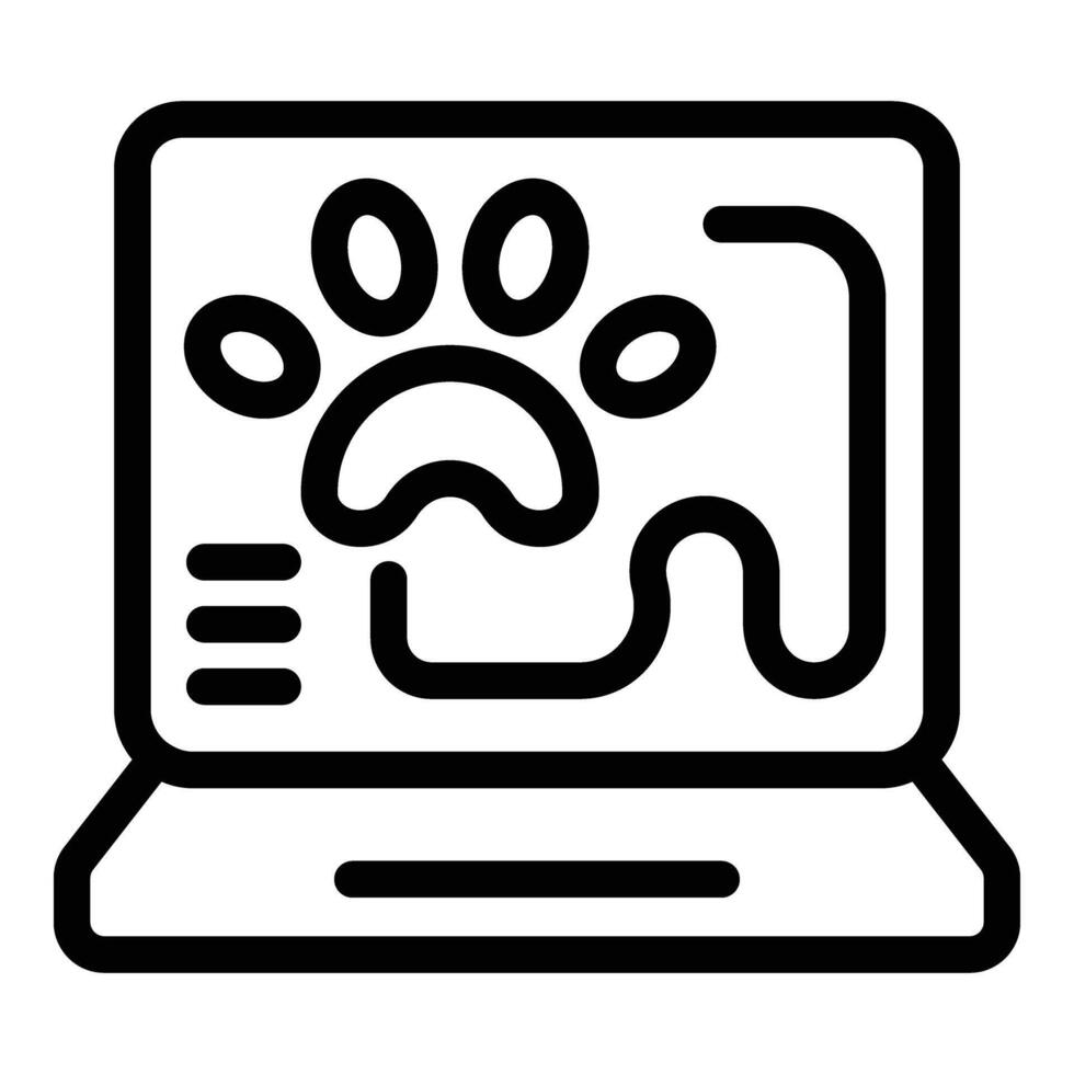 ordenador portátil mascota rastreador icono contorno vector. sistema persona vector