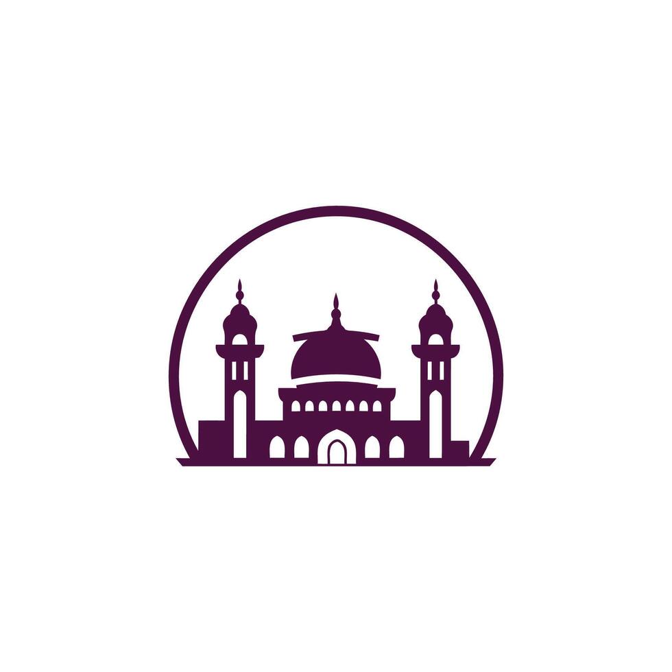 AI generated Mosque logo design with Islamic creative concept Vector