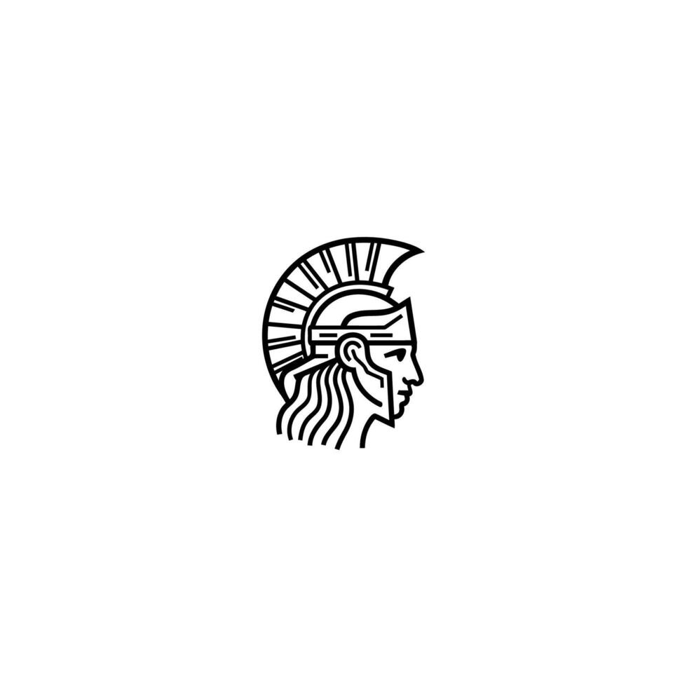 AI generated Athena line art logo icon design template vector