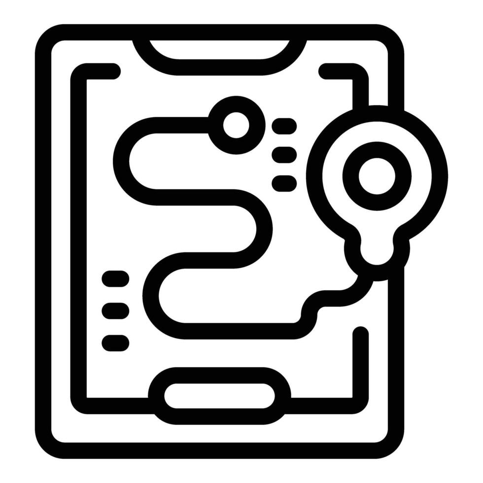 Tracker online route icon outline vector. Animal care vector