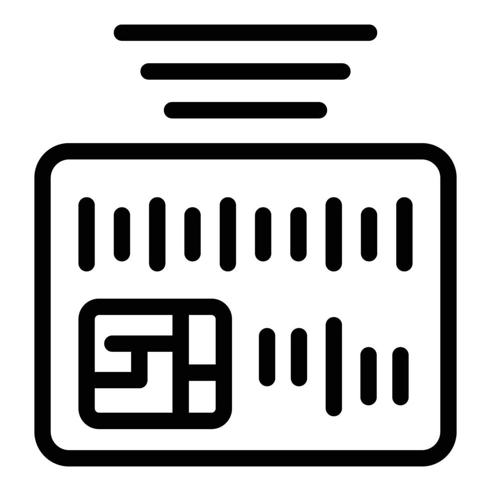 Travel sim card icon outline vector. Stamp label vector