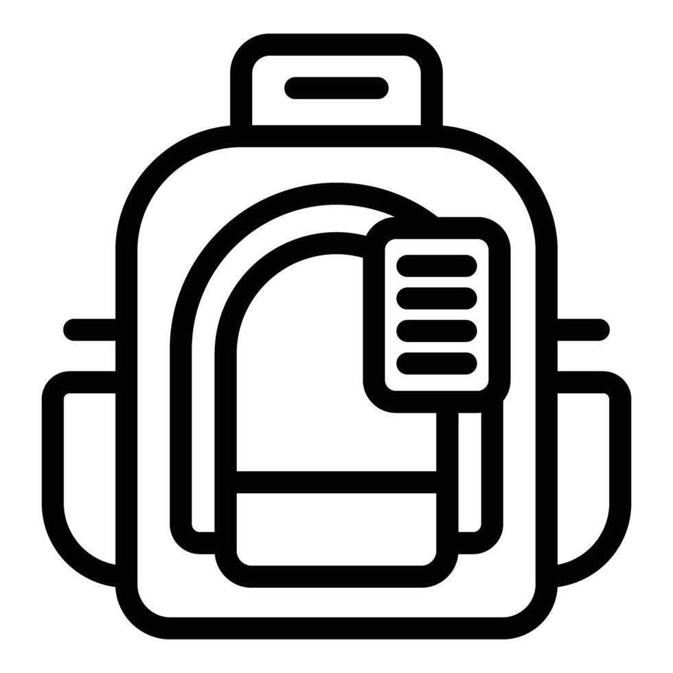 Travel backpack tag icon outline vector. Travel airport vector