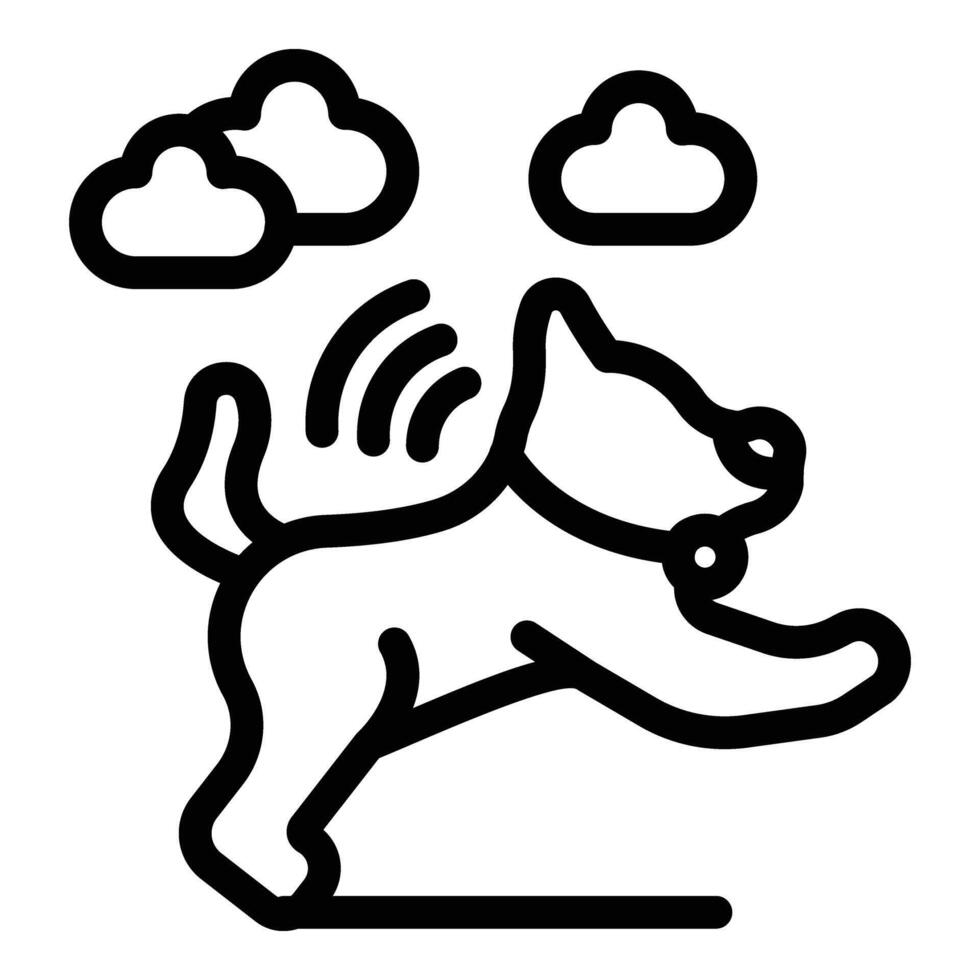 saltando perro rastreador icono contorno vector. en línea urbano ver vector