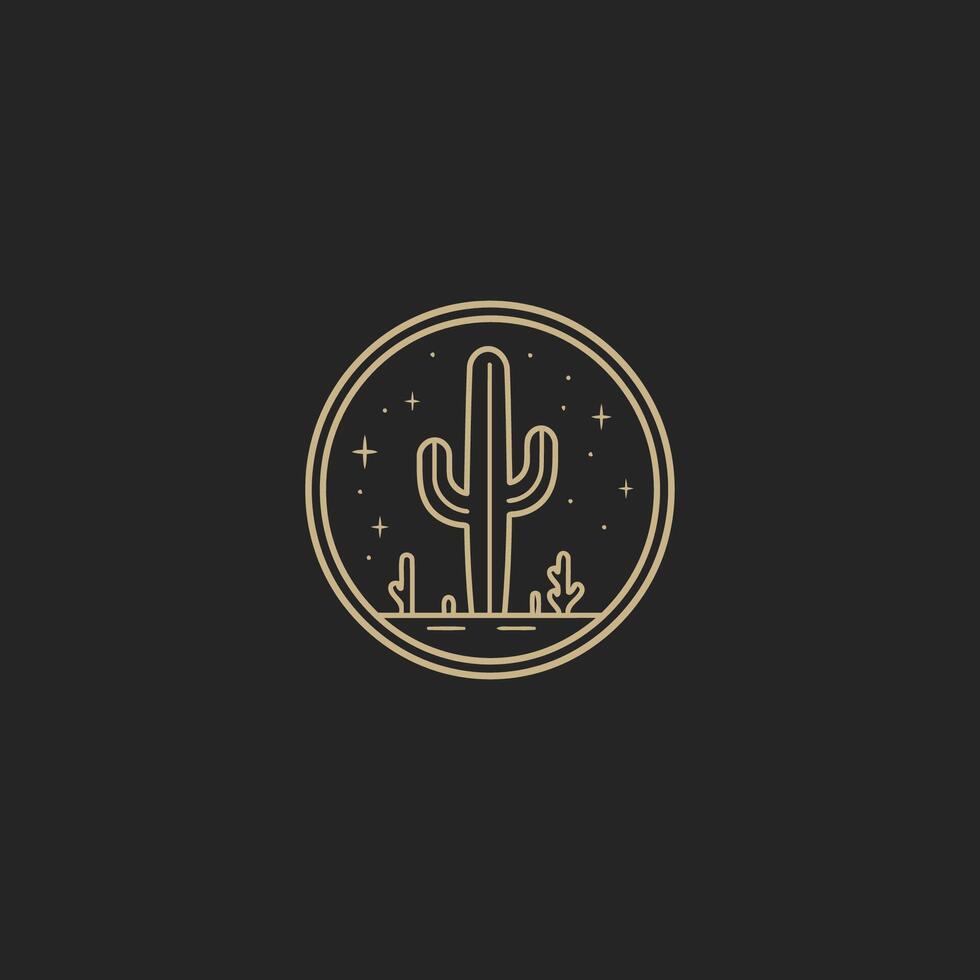 ai generado cactus logo vector icono diseño modelo