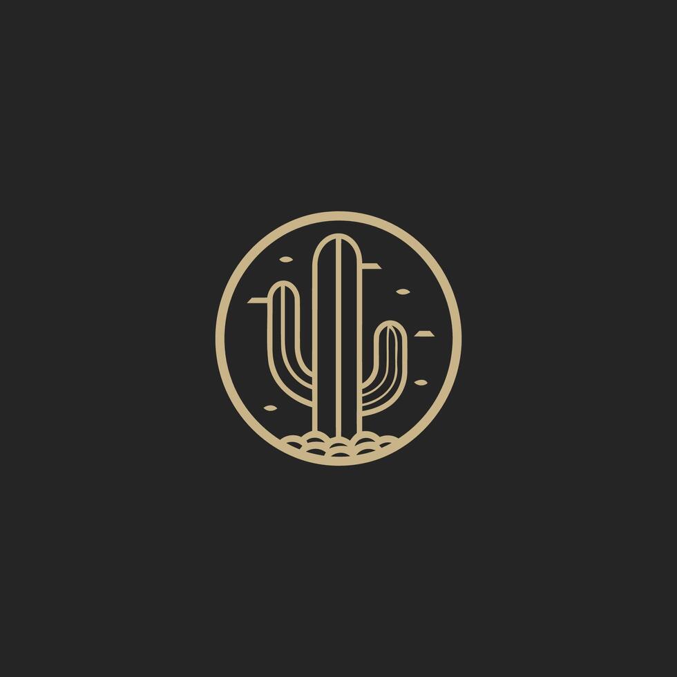 AI generated Cactus logo vector icon design template