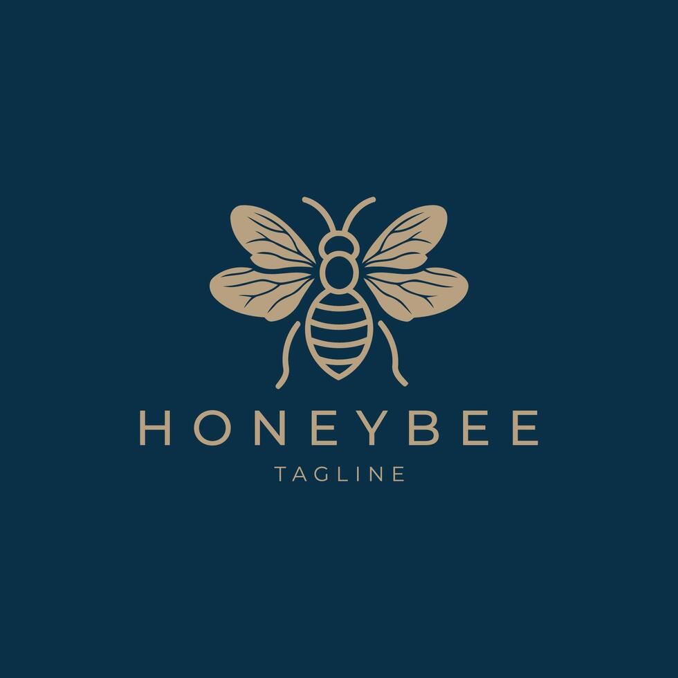 ai generado miel abeja línea Arte logo icono diseño modelo vector