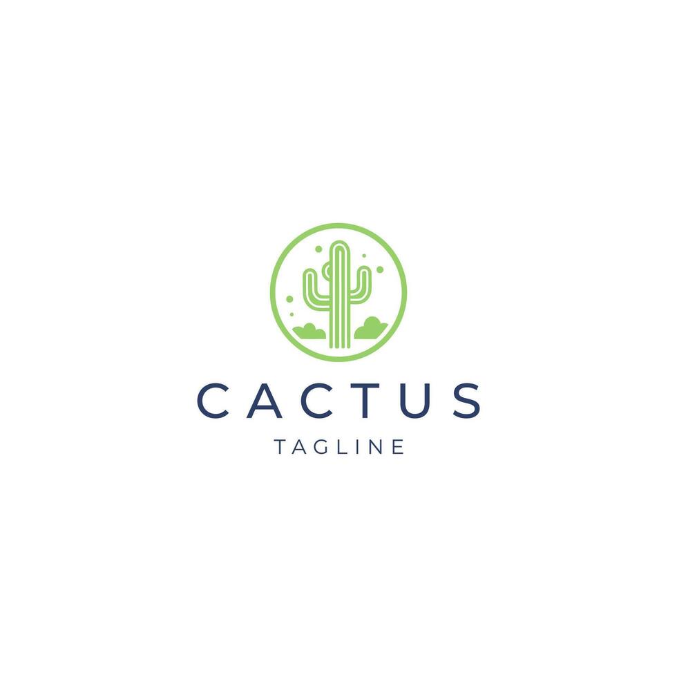 AI generated Cactus logo vector icon design template