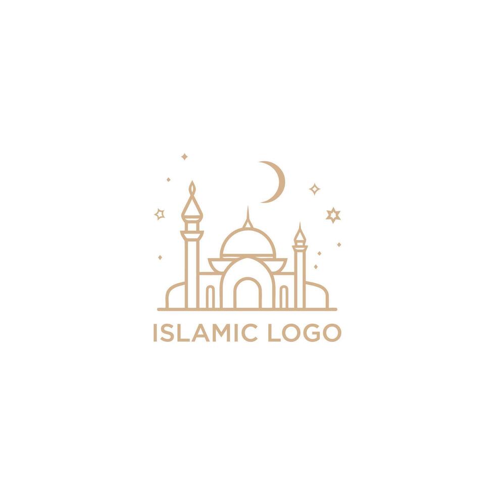 AI generated Mosque logo design with Islamic creative concept Vector