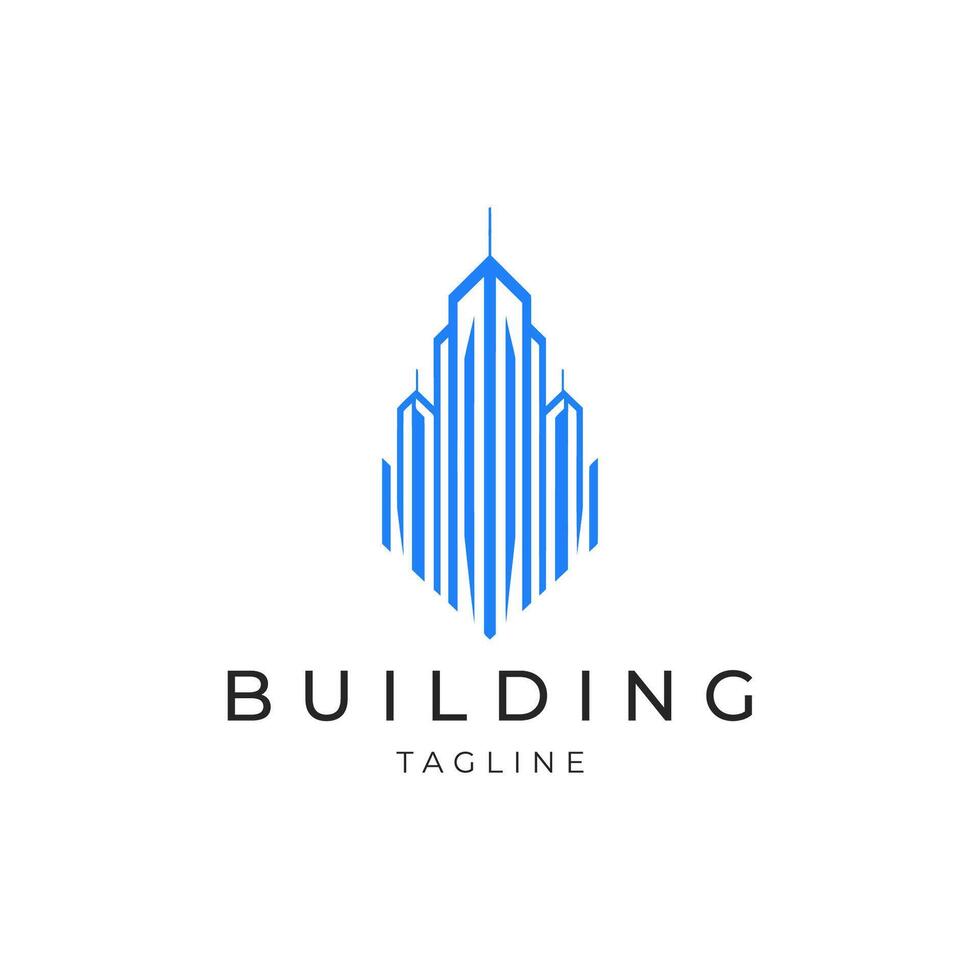 AI generated Building line art logo icon design template vector