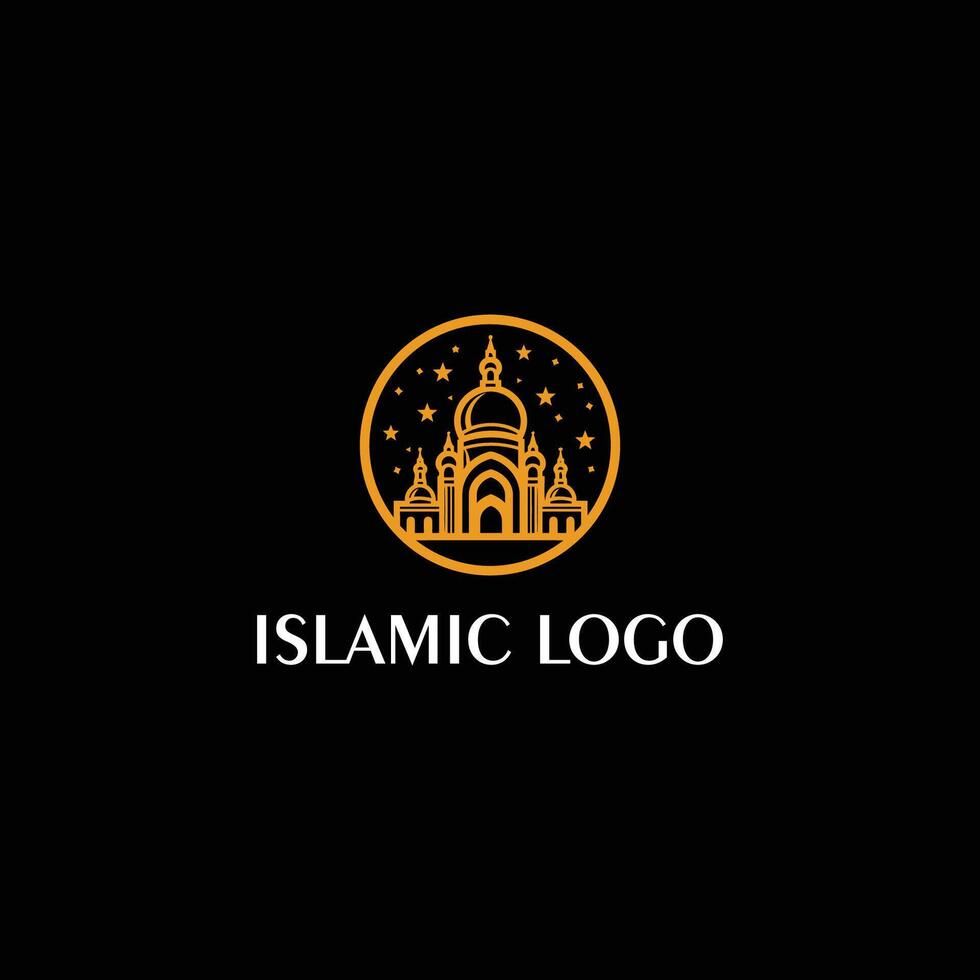 AI generated Mosque logo design with Islamic creative concept Vector