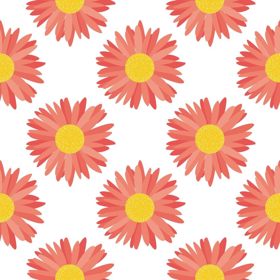 Seamless pattern, chrysanthemum flowers on a white background. Background, print, textile, wallpaper, vector