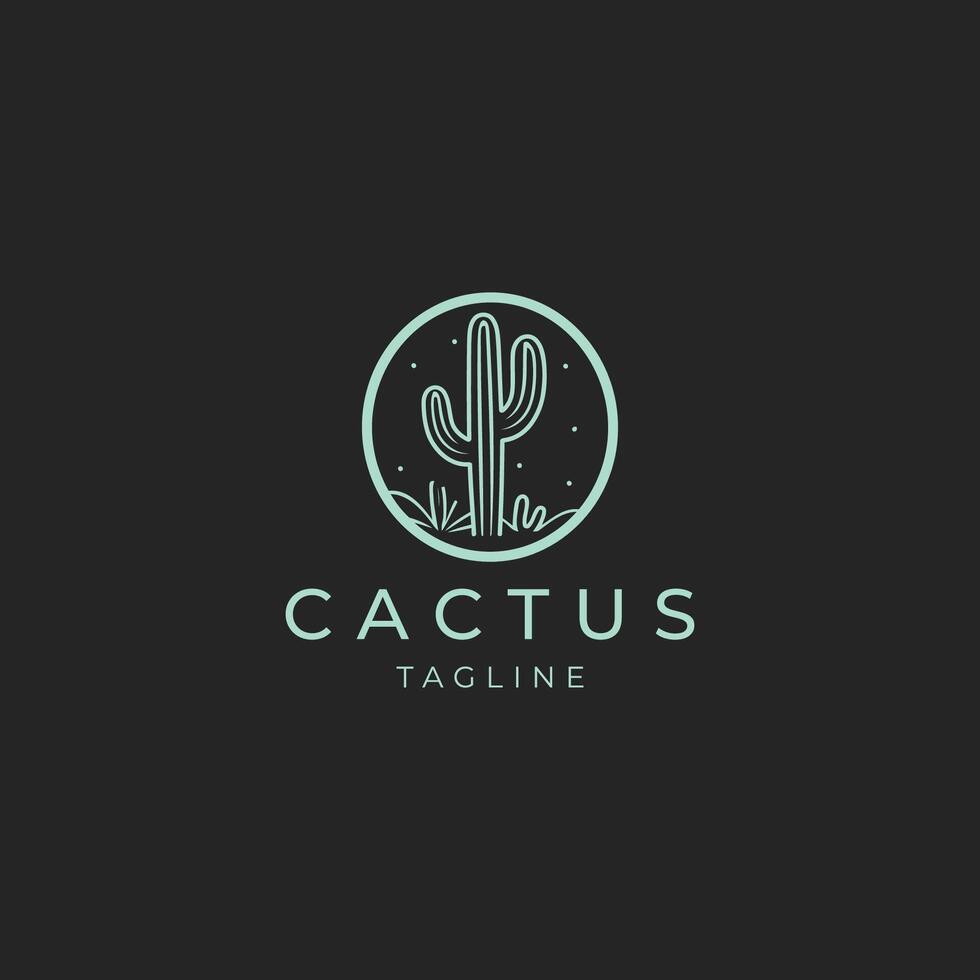 AI generated Cactus logo vector icon design template