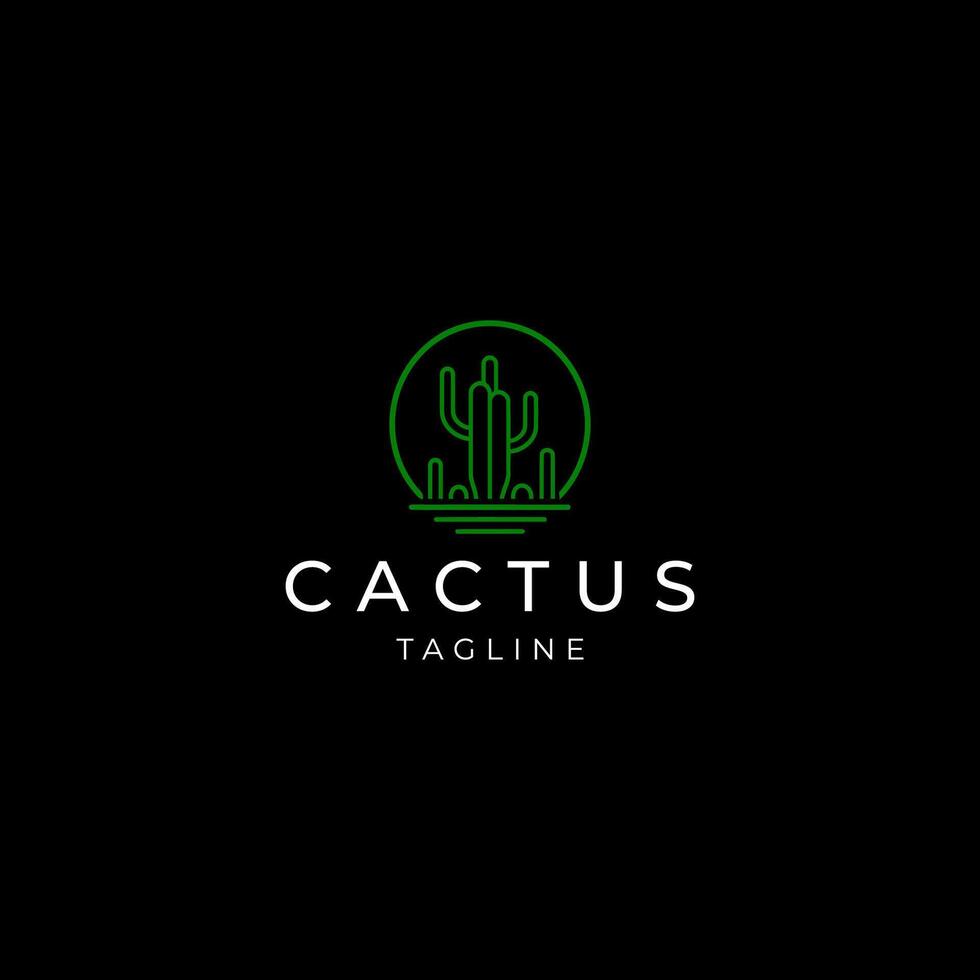 AI generated Cactus logo vector icon design template