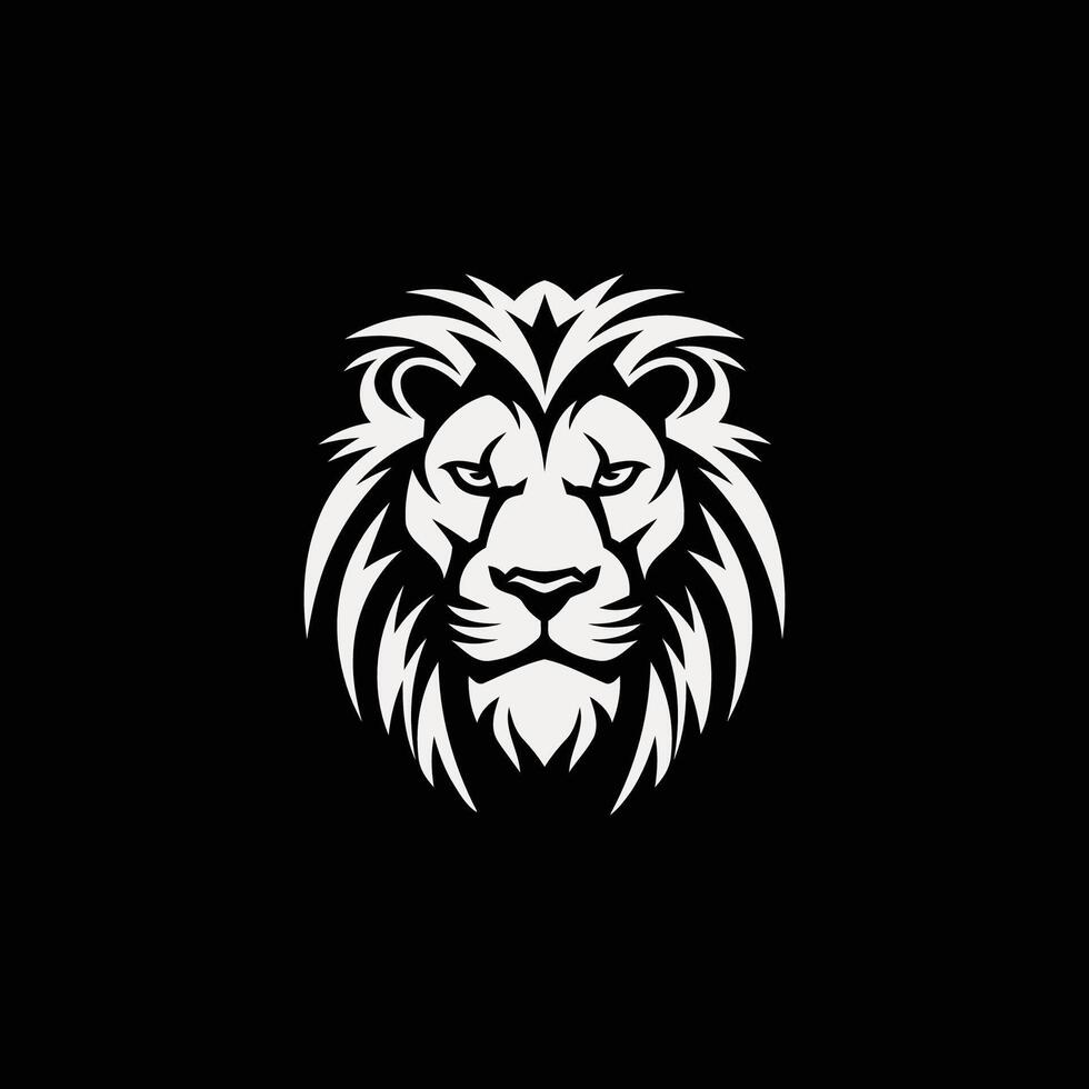 AI generated Lion head logo icon.Premium king animal sign. Vector illustration.