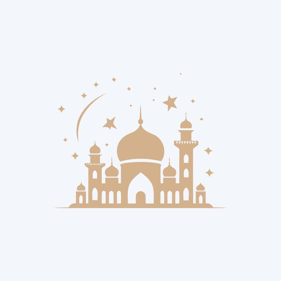 AI generated Mosque logo design with Islamic creative concept Vector