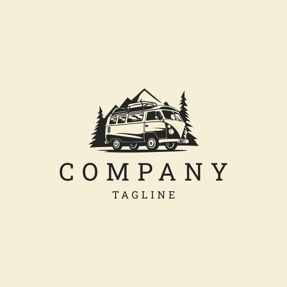 AI generated Camper van logo vector icon design template