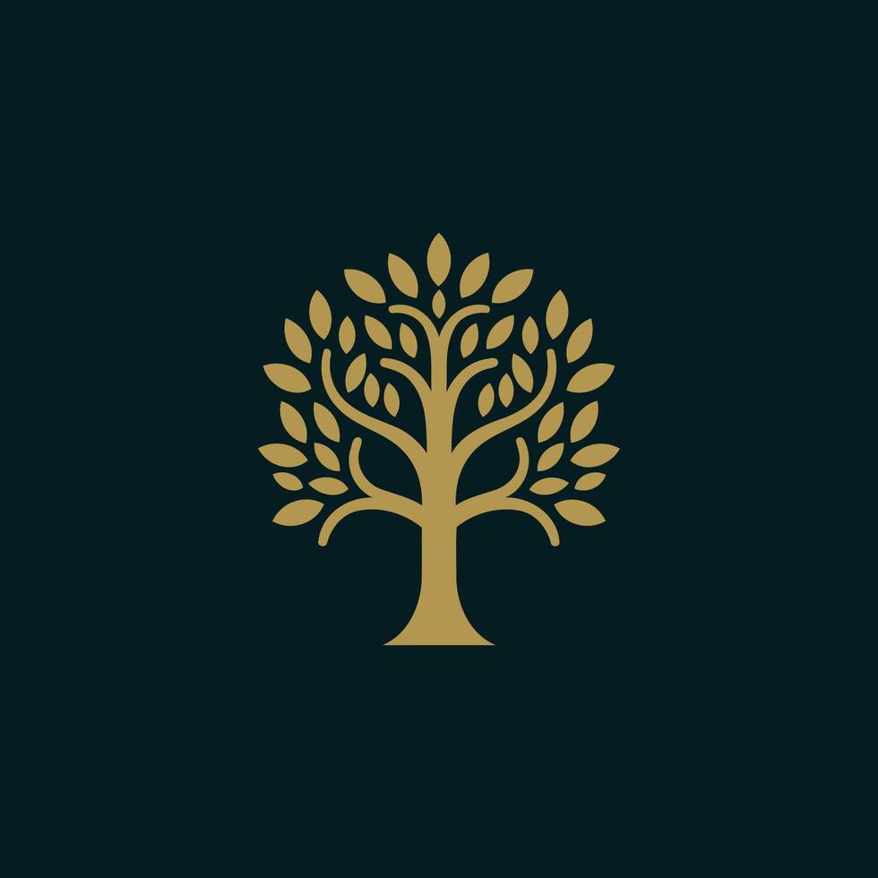 AI generated Abstract tree company logo template vector