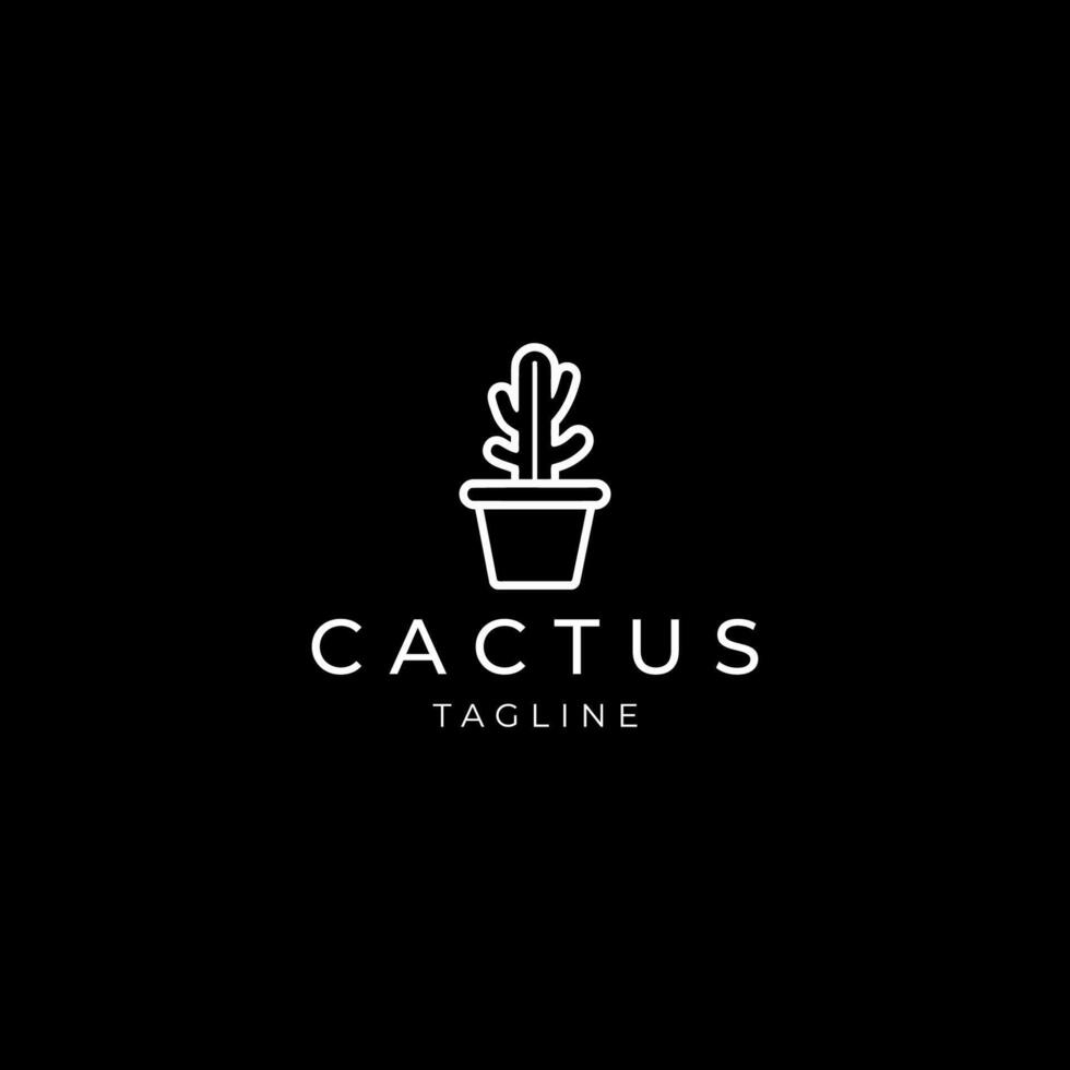 ai generado cactus logo vector icono diseño modelo