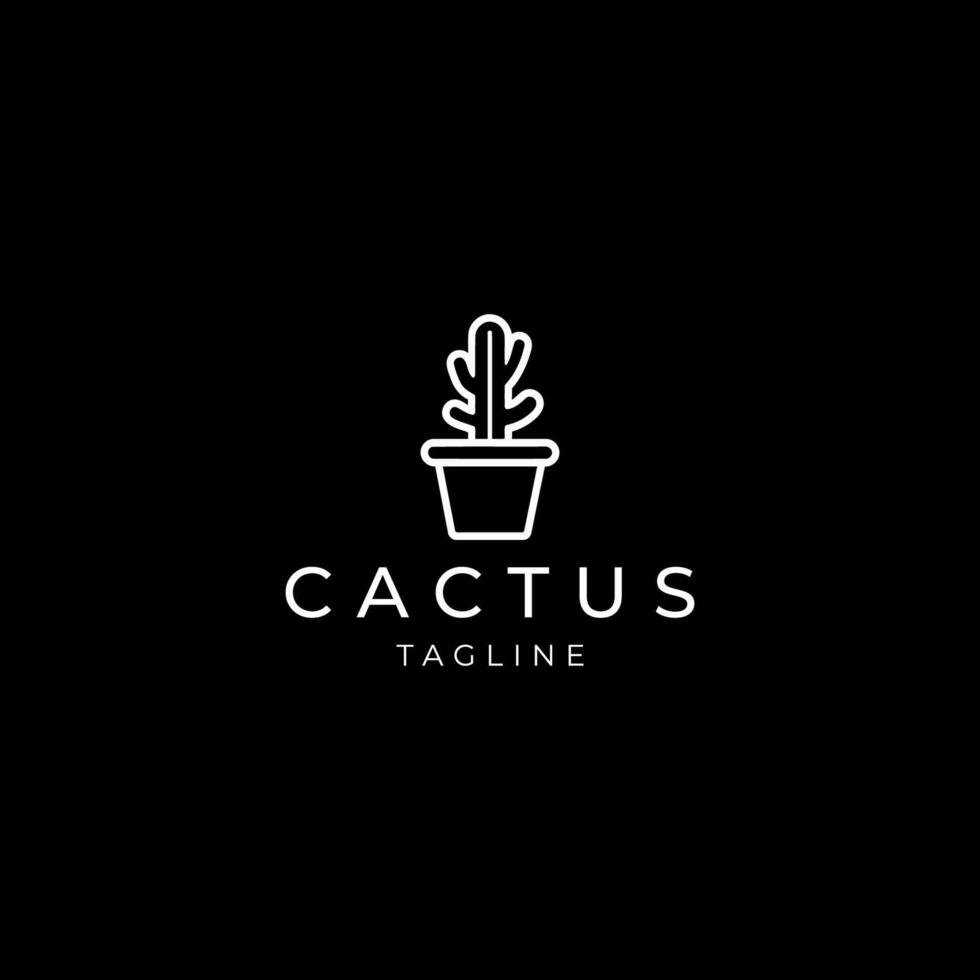 AI generated Cactus logo vector icon design template