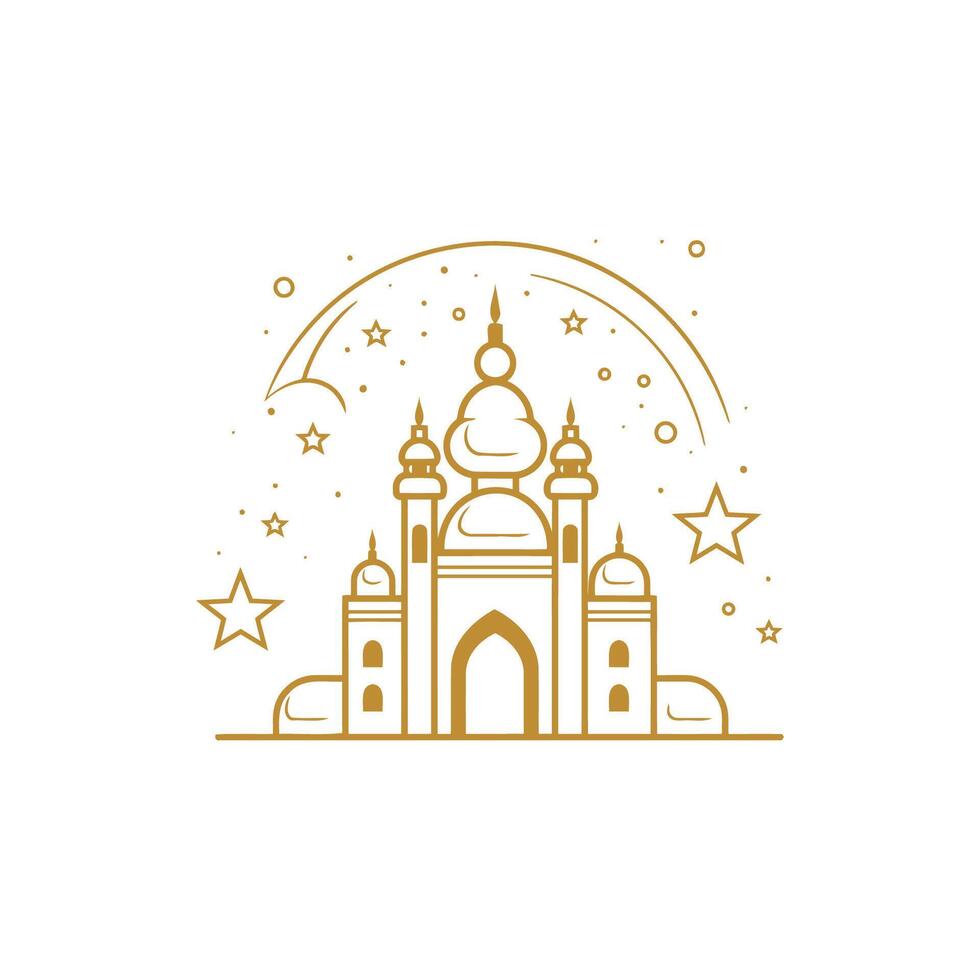 AI generated Mosque logo design with Islamic creative concept Vector