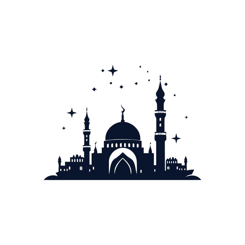 AI generated Mosque logo design with Islamic creative concept Vector