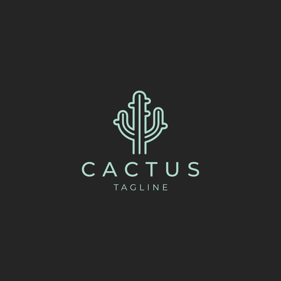 AI generated Cactus logo vector icon design template
