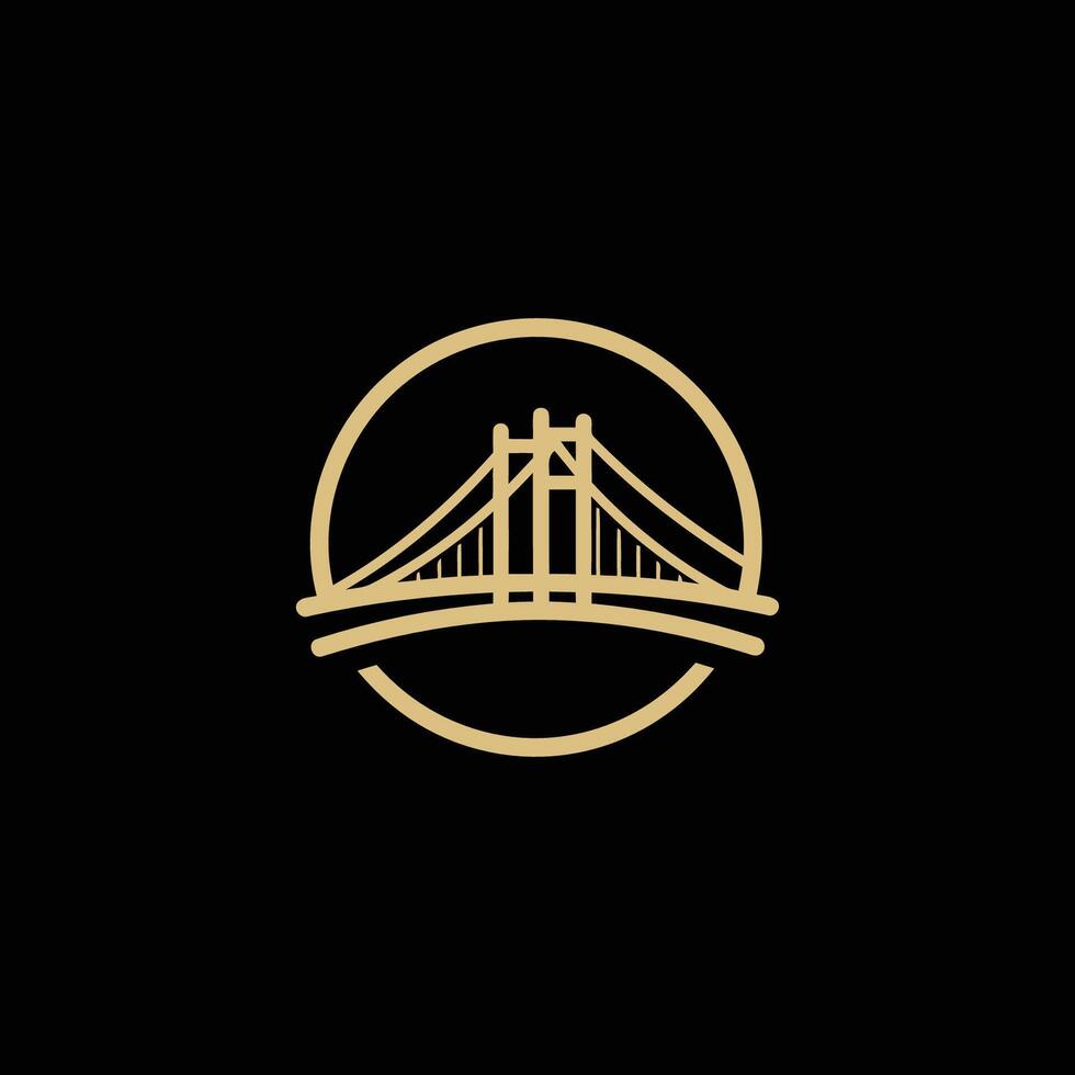 AI generated A powerful and unique bridge builder logo design. vector