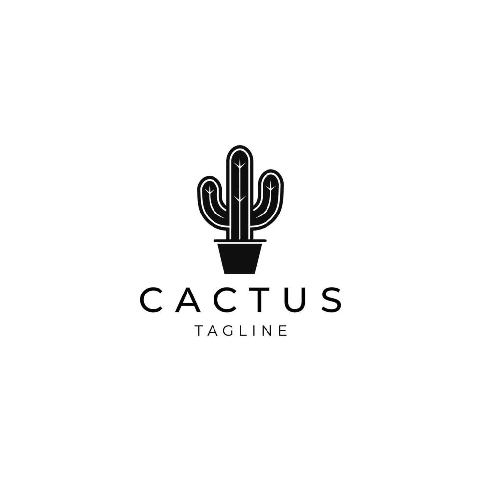 ai generado cactus logo vector icono diseño modelo