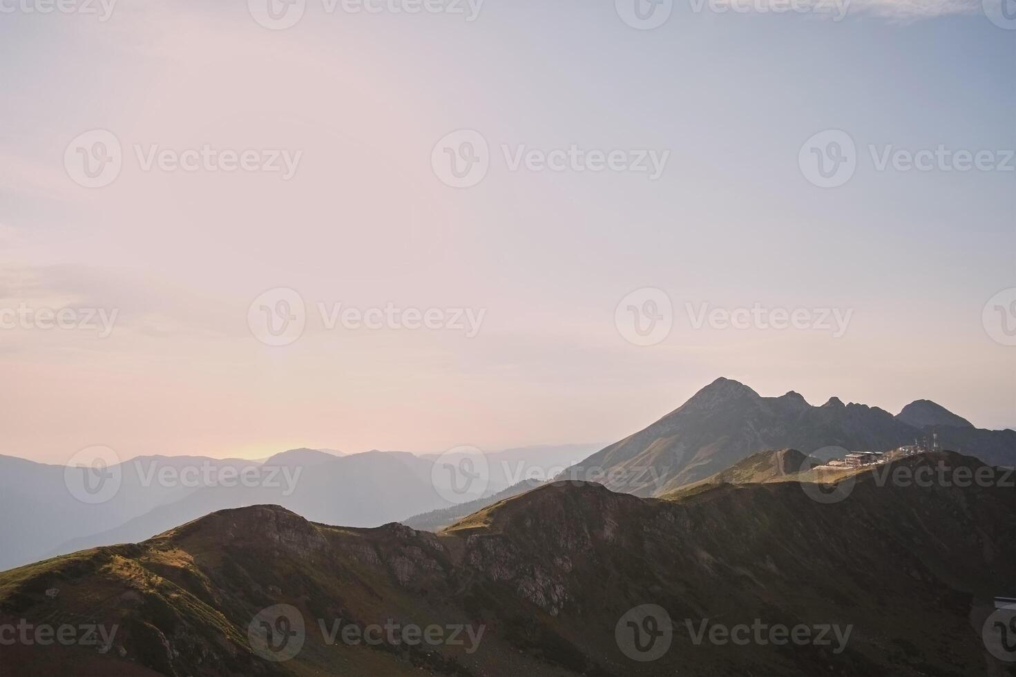 The beautiful Egyptian Sinai Peninsula with yellow sand, desert, plateaus and high and magnificent mountains, which is located on the borders with Palestine and Gaza, which contains the Suez Canal photo