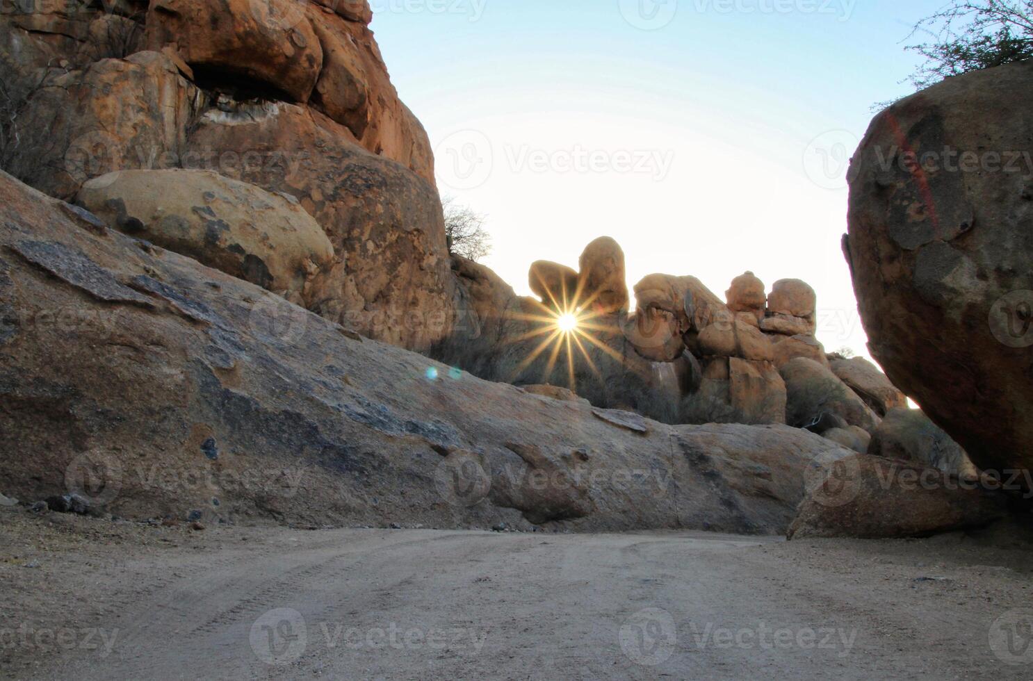 The beautiful Egyptian Sinai Peninsula with yellow sand, desert, plateaus and high and magnificent mountains, which is located on the borders with Palestine and Gaza, which contains the Suez Canal photo