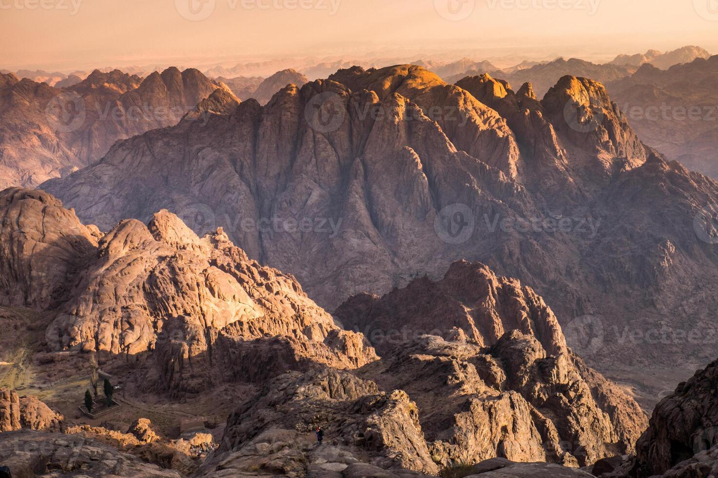 The beautiful Egyptian Sinai Peninsula with yellow sand, desert, plateaus and high and magnificent mountains, which is located on the borders with Palestine and Gaza, which contains the Suez Canal photo