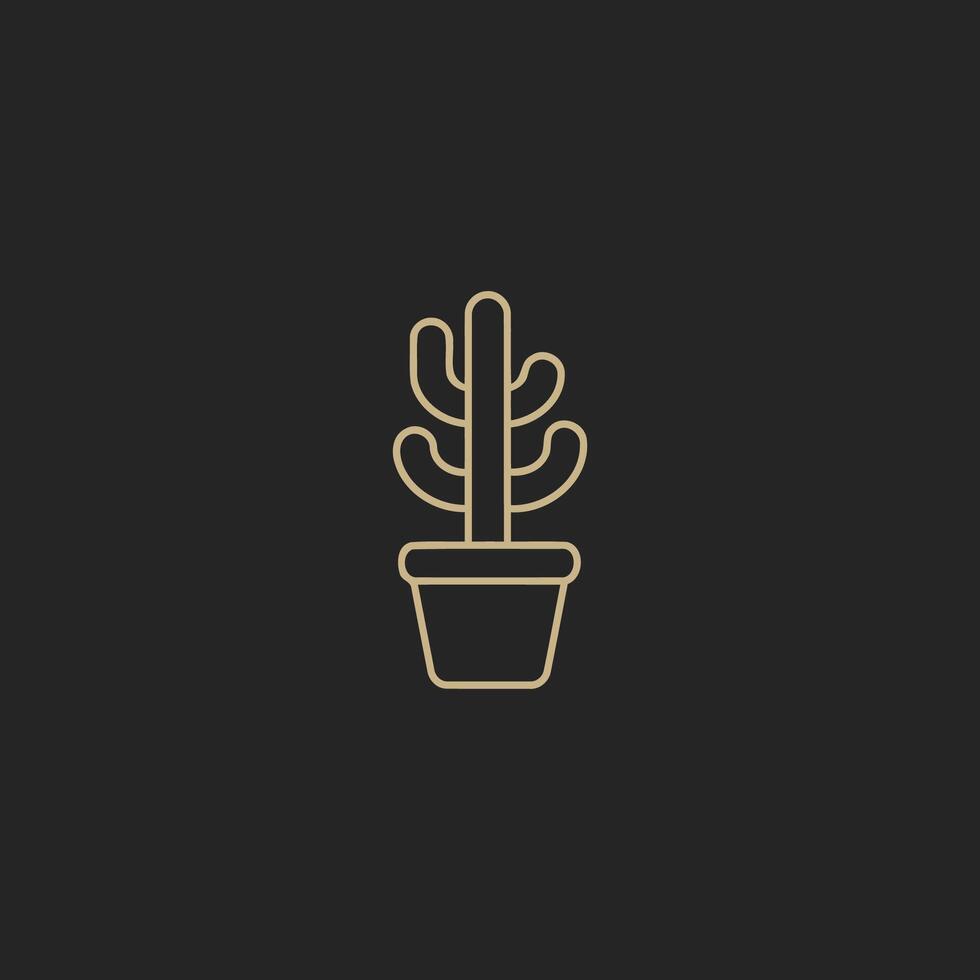 AI generated Cactus logo vector icon design template
