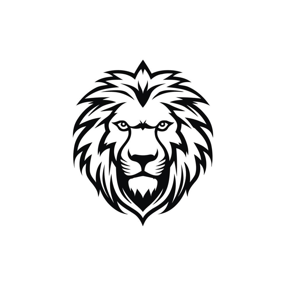 AI generated Lion head logo icon.Premium king animal sign. Vector illustration.