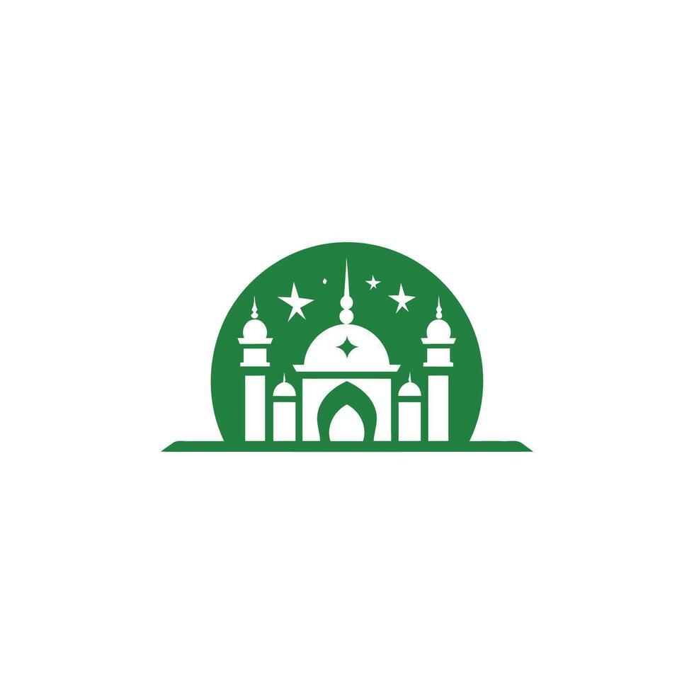 ai generado mezquita logo diseño con islámico creativo concepto vector