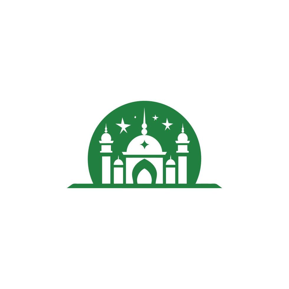 AI generated Mosque logo design with Islamic creative concept Vector