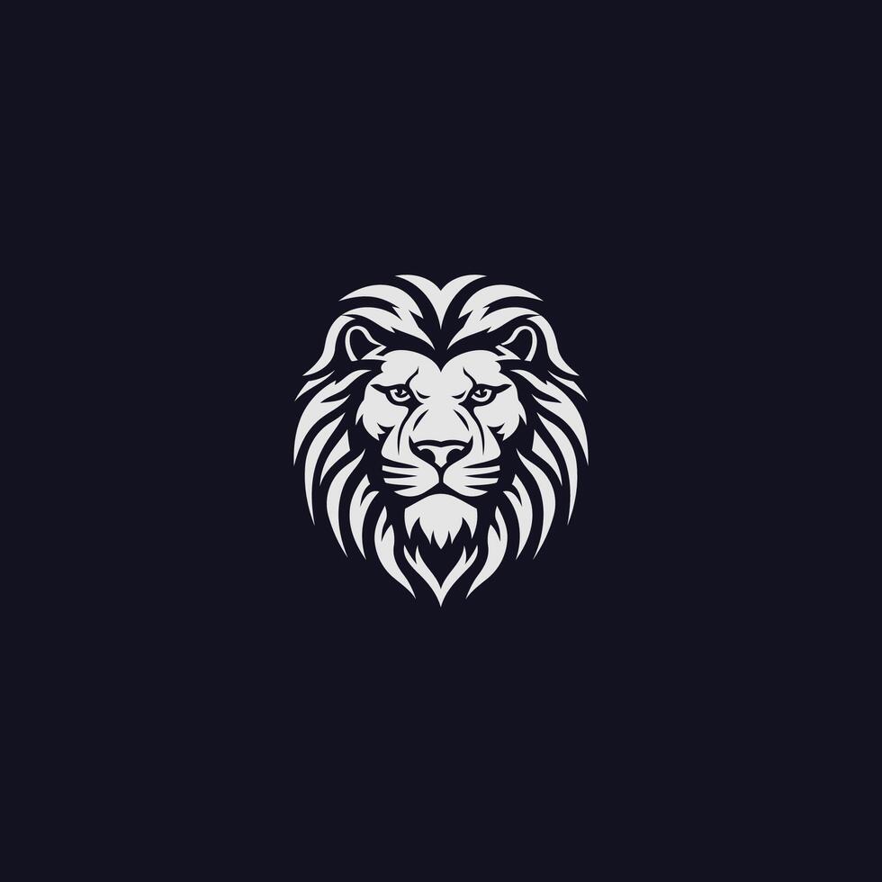 AI generated Lion head logo icon.Premium king animal sign. Vector illustration.