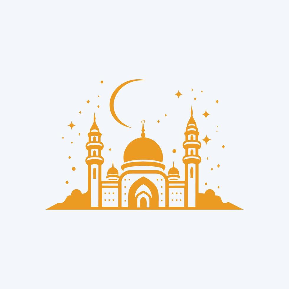 AI generated Mosque logo design with Islamic creative concept Vector