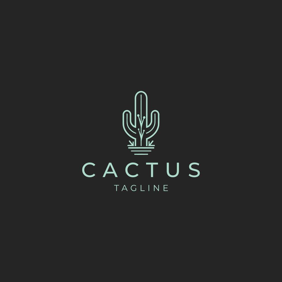 AI generated Cactus logo vector icon design template