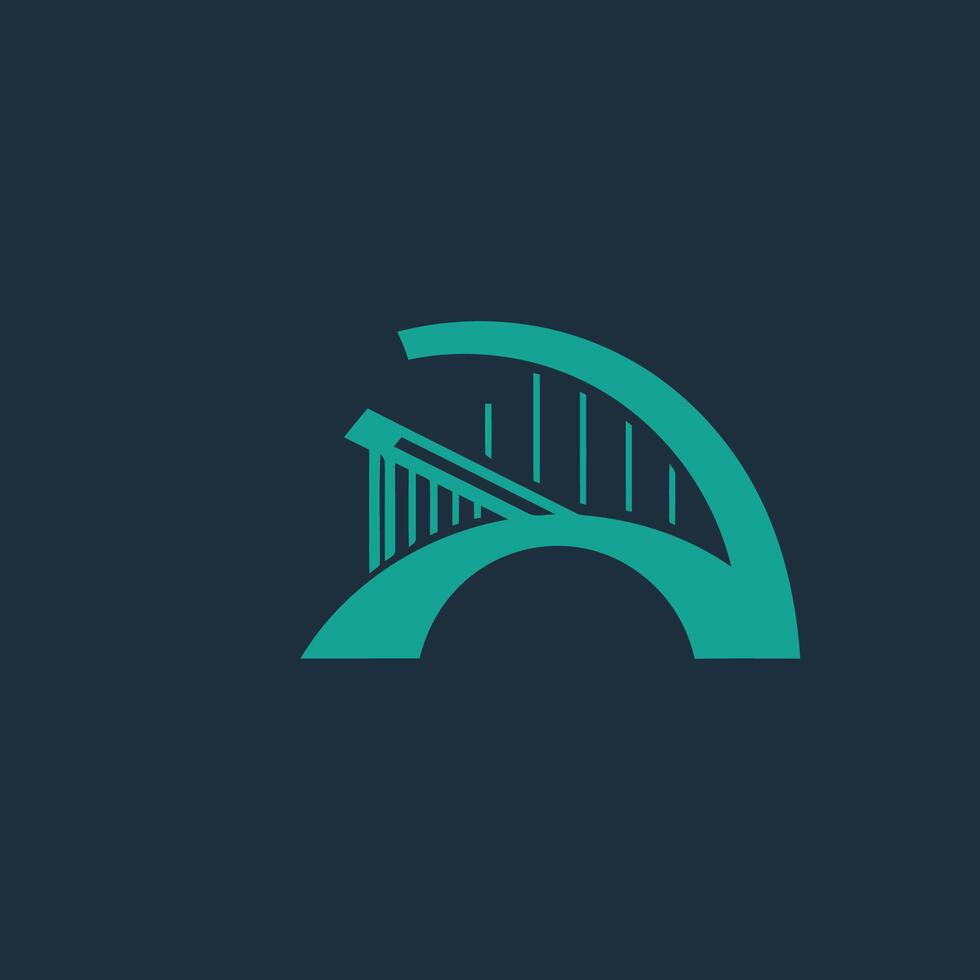 AI generated A powerful and unique bridge builder logo design. vector