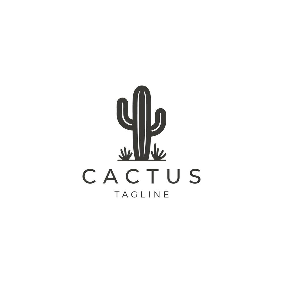 AI generated Cactus logo vector icon design template