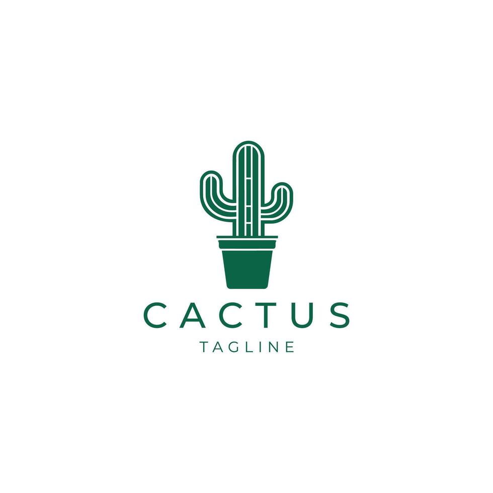 AI generated Cactus logo vector icon design template